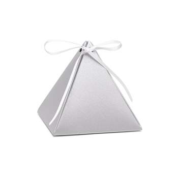 Hortense B. Hewitt Pyramid Favor Box Silver Shimmer 25 Pack (54878ST)