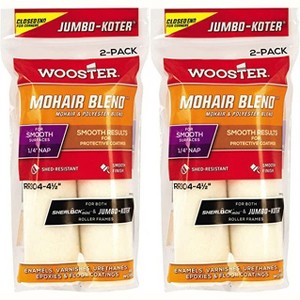 Wooster 4.5" Jumbo-Koter Mohair Blend 1/4" Nap Closed-End 2 Sets Of 2-Pack Roller Cover # RR304-4.5-2PK - 1 of 3