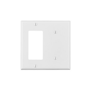 Leviton White 80708-00W 1 gang Thermoplastic Nylon Decorator Wall Plate 1 pk - 1 of 1