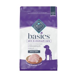 Blue Buffalo Basics Skin & Stomach Care Natural Adult Dry Dog Food with Turkey & Potato - 24lbs - 1 of 4