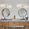 LLHZSY 23 3/5-in 2-Light Minimalist Linear LED Vanity Light-Black - 3 of 4