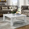 GustoWave Coffe Table, 33.5" Modern Minimalist Square Coffee Tables for Living Room Office, Low Table, Tatami Floor Tables, Cream White - 4 of 4