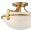 Regency Hill Mallot Modern Ceiling Light Semi Flush Mount Fixture 12 1/2" Wide Soft Gold 2-Light Marbleized Glass Bowl Shade for Bedroom Living Room - 3 of 4