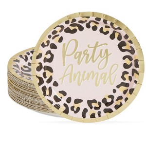 Sparkle and Bash 48 Pack Cheetah Print Paper Plates for Party Animal Safari Birthday Supplies (7 In) - 1 of 4