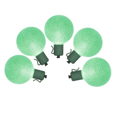 Vickerman 10ct Battery Operated LED G50 Christmas Lights Green - 9' Green Wire