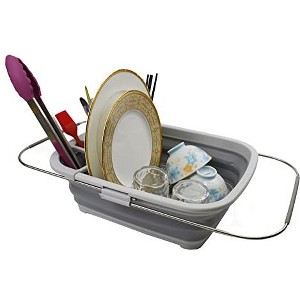 SAMMART 8L (2.11Gallon) Collapsible Dish Drainer - Foldable Drying Rack with Expandable Handle - 1 of 4