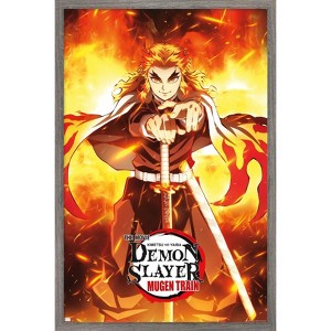 Trends International Demon Slayer: Mugen Train - Kyojuro Rengoku One Sheet Framed Wall Poster Prints - 1 of 4