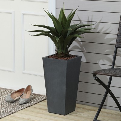 Modern Square Tapered Outdoor-Indoor Planter in Sleek Gray