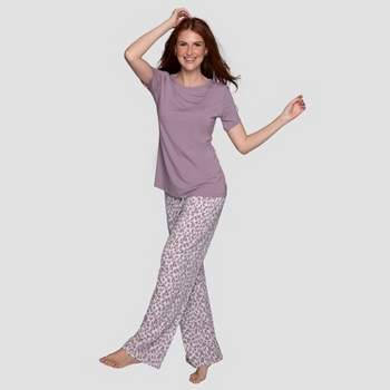 Muk Luks Womens 2 Piece Feel Good Pajama Set, Purple/regency Floral, Medium  : Target