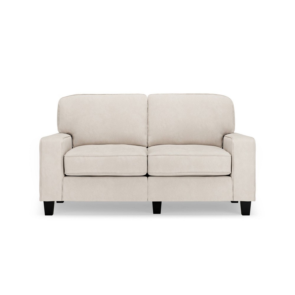 Photos - Sofa Serta 61" Palisades Loveseat  Cream: Mid-Century Modern, Polyester Upholstery, Wood Legs 