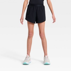 Shorts activos 2 en 1 con borde de concha para niña - All In Motion™