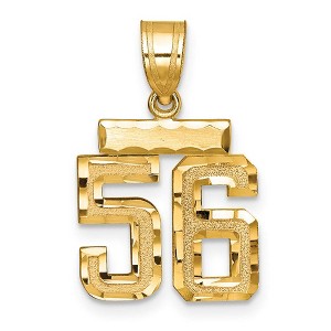 Black Bow Jewelry 14k Yellow Gold, Varsity Collection, Small D/C Pendant Number 56 - 1 of 3