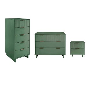 Manhattan Comfort 3pc Granville Narrow Chest with Dresser and Nightstand Bedroom Set - 1 of 4