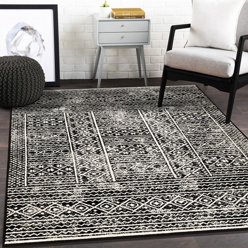 Gemstone Modern Transitional Border Contemporary Indoor Area Rug by Blue Nile Mills, 2 of 7