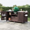 Rolling Kitchen Cart With Big Green Egg Grills And Drawer,Solid Wood Kitchen Island Cart With Grill With Stainless Steel Top -Maison Boucle - 2 of 4