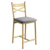 Bar Stools, Counter Height Metal Dining Chairs with Straight-line Back, Waterproof Surface Restaurant Dining Room Chairs - 3 of 4