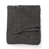 Makemake Organics GOTS Certified Organic Cotton Knit Soft Cotton Throw Blanket Large (50x60, Charcoal Grey) - 4 of 4