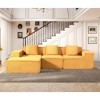 112.1'' Corduroy Convertible Modular L-Shaped Sectional Couch with Ottoman & Pillows, Deep Seat Sleeper Sofa for Living Room - 2 of 4