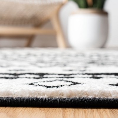 Ivory Charcoal Hand-Knotted 4'x6' Synthetic Easy-Care Area Rug