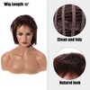 Unique Bargains Women's Halloween Short Hair Wigs with Wig Cap 13" Brown - image 3 of 4