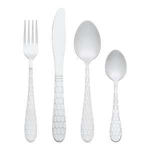 REGALWOVEN 24 Piece Stainless Steel Mirror Polished Silverware Set Flatware Set with Grain - 1 of 4