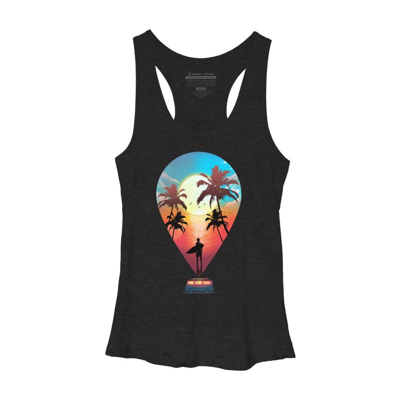 Women's Design By Humans Summer Vibes By clingcling Racerback Tank Top, 1 of 4