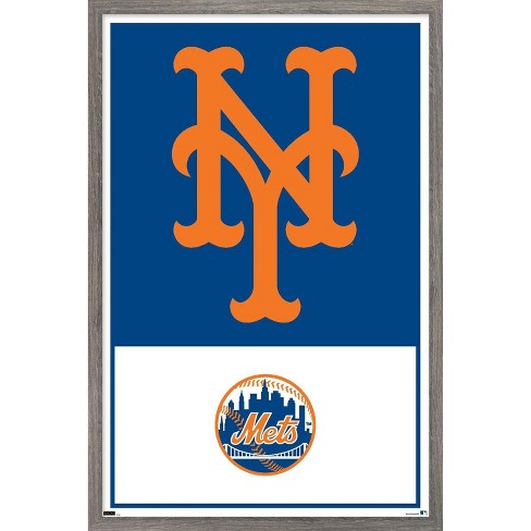 Mlb New York Mets Baseball Logo Glass Framed Panel : Target