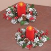 Collections Etc Frosted Pine Rings and Flameless Candles, 2 Pc - 2 of 2