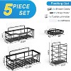 Attop Adhesive drill-free shower rack, 5-pack rust-proof stainless steel bathroom storage rack, large capacity, suitable for bathroom storage - 2 of 4