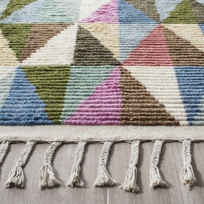 Handmade Multicolor Geometric Wool 8' x 10' Area Rug