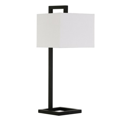 Hudson and Canal 26" Tall Table Lamp with Rectangle Fabric Shade