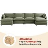 Hyleory 147 in. W 6-Piece Modern Corduroy Fabric Sectional Sofa with Double Ottomans - 2 of 4