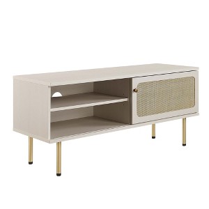 Modway Cambria 47" TV Stand - Modern Media Console with Slatted Front and Storage Cabinet in Walnut Finish - 1 of 4