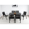 Mshliw 7-Piece Patio Dining Set, Outdoor Dining Set with Plastic Chairs and Steel Table, Brown, for Garden, Patio, and Indoor Use - 4 of 4