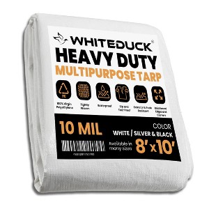 WHITE DUCK 6 oz Poly Tarpaulin Heavy-Duty Waterproof All-Weather Tarp for Construction, Farm, Commercial or Outdoor Use with Brass Eyelets - 1 of 4
