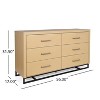 CAVINAS Modern Double Dresser with 6 Drawers,Storage Chest of Drawers with Iron Base,Storage Cabinet for Bedroom,Living Room,Closet,Kitchen - 2 of 4