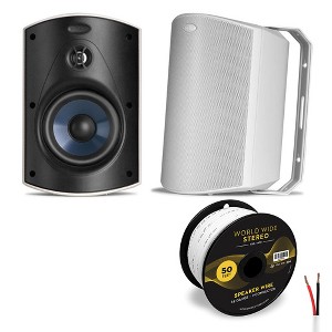 Polk Audio Atrium5 All Weather Outdoor Loudspeaker Cable Bundle - Pair - 1 of 4