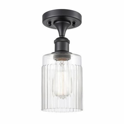 Hadley - 1 Light Semi-Flush Mount In Art Deco Style-13 Inches Tall and 4.5 Inches Wide