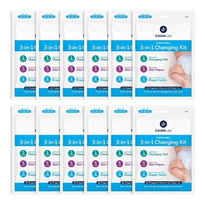 LinnieLou 3-in-1 Compact Disposable Diaper Changing Kit