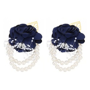 Unique Bargains Wristlet Packing List Artificial Flowers for Wedding Party 2 Pcs - 1 of 4