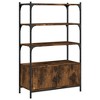 vidaXL Bookcase 3-Tier Smoked Oak 27.6 in.x11.8 in.x43.1 in. Engineered Wood - 2 of 4