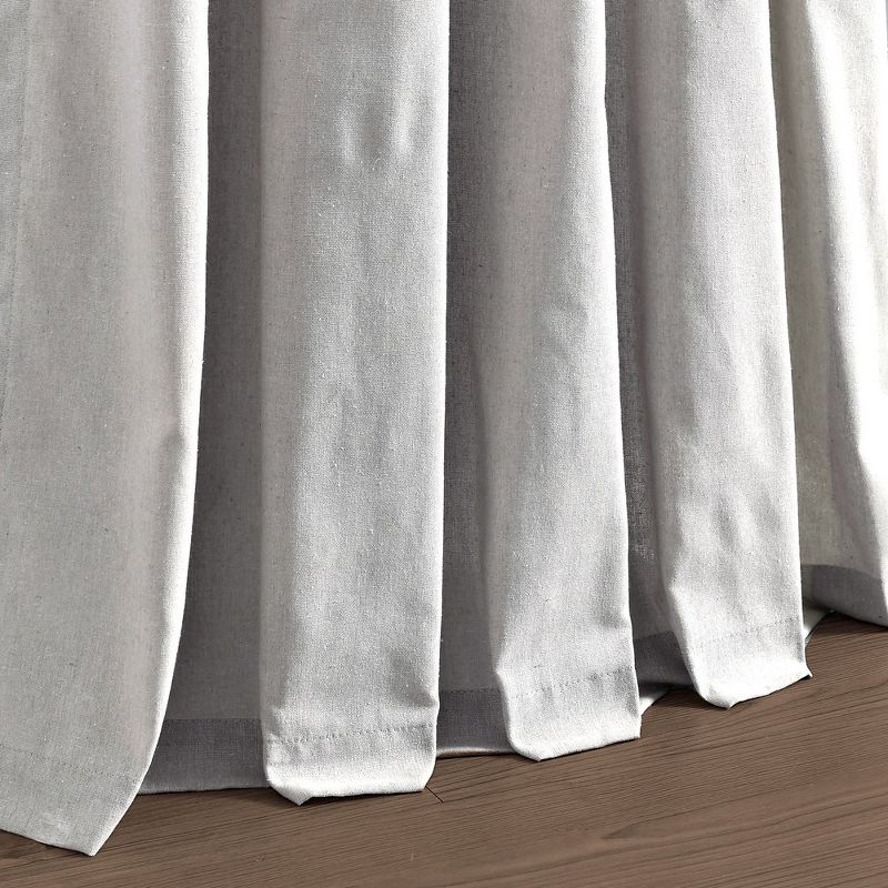 Boho Pom Pom Tassel Linen Window Curtain Panel Gray/Black Single 52X84, 5 of 7