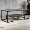 Idella Rustic Oak & Black Finish Coffee Table - 3 of 4