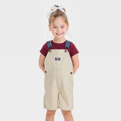 OshKosh B'gosh Toddler Girls' Chino Shortalls - Khaki 18M