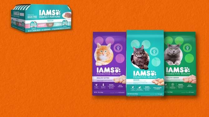 IAMS Proactive Health Long Hair Care with Chicken &#38; Salmon Adult Premium Dry Cat Food - 15lbs, 2 of 7, play video