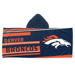 22"x51" NFL Denver Broncos Liner Youth Hooded Towel - 1 of 3