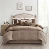 Sapphtopaz 7 Piece Comforter Set Bedding Faux Suede Reversible Quilt Stitching Colorblock Embroidery Design Hut Style Quilt Set - 2 of 4