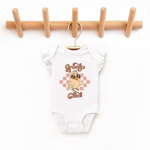 The Juniper Shop Groovy Chick Checkered Baby Flutter Sleeve Bodysuit - 1 of 2