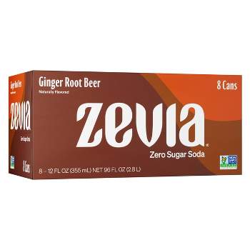 Zevia Ginger Root Beer Zero Calorie Soda - 8pk/12 fl oz Cans