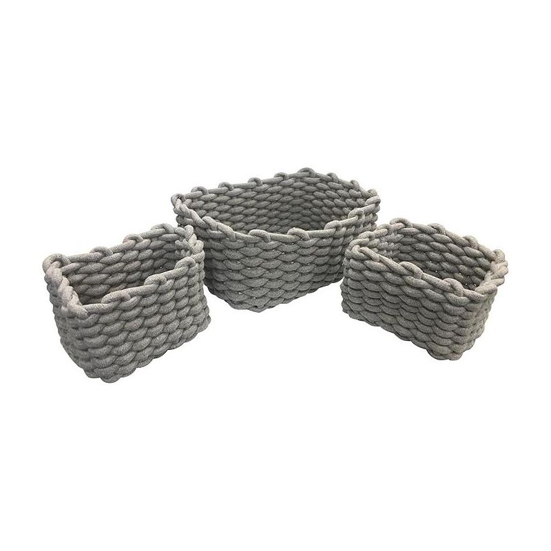 Stor-All 3 pack Cotton Woven Baskets for Organizing, Storage Baskets for Shelves, Woven Baskets for Storage, Small Laundry Baskets, 1 of 5
